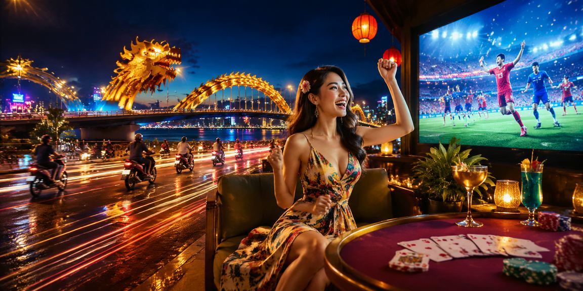 Đà Nẵng về đêm với ánh đèn neon rực rỡ – không khí sôi động của casino trực tuyến trên win333